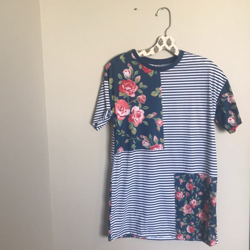 ASOS Floral stripe tunic top NWT Size 4